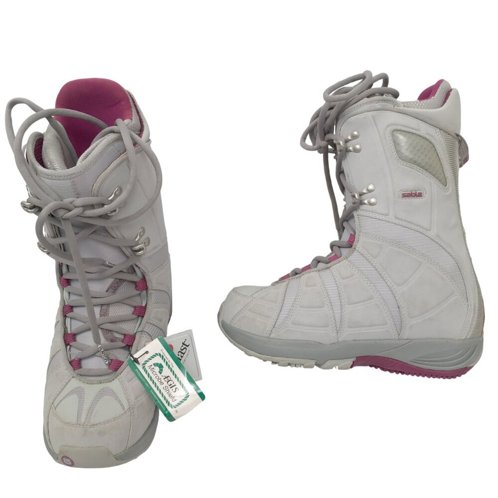 New $359 Burton Sable Snowboard Boots! US 7 Euro 38  Light Gray Traditional Lace